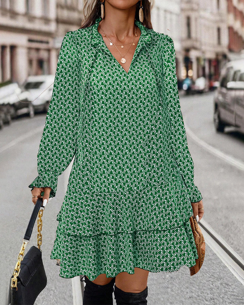 Vaellema | Luna robe imprimée à manches longues
