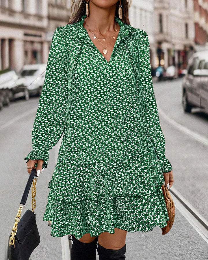 Vaellema | Luna robe imprimée à manches longues