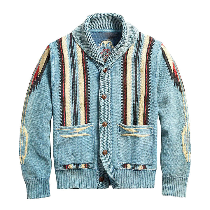 Leaynen | Cardigan vintage jacquard pour hommes