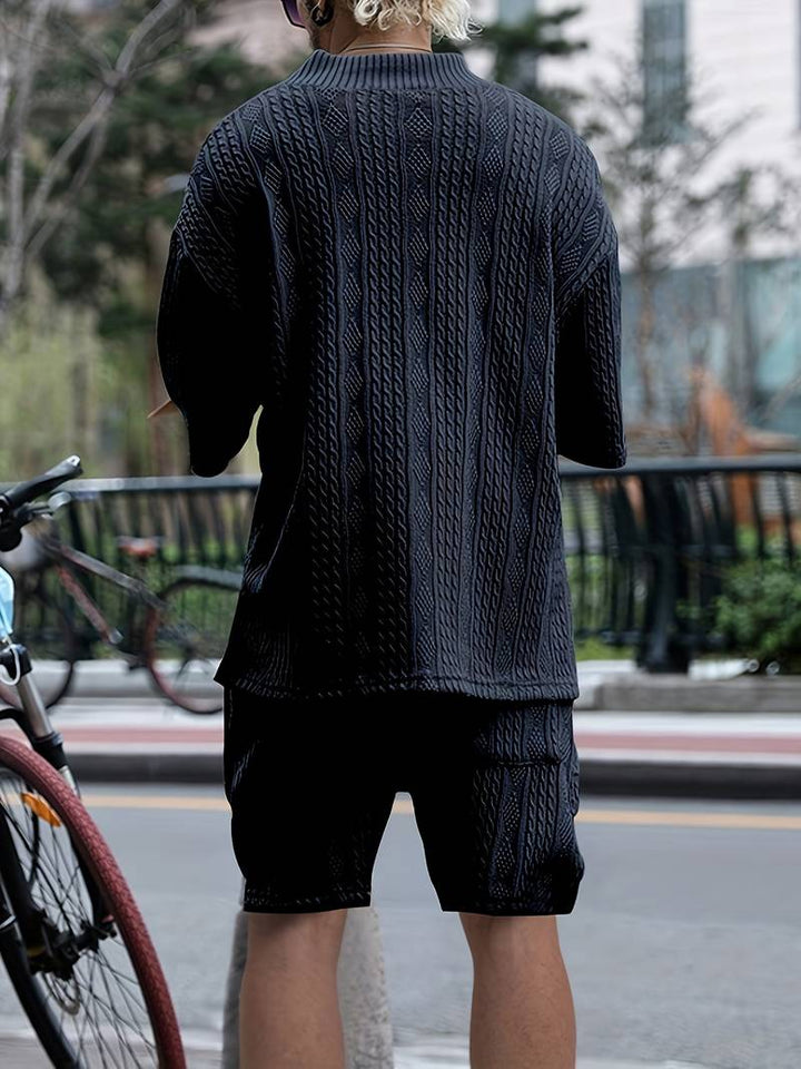 Seanas | Combinaison décontractée en short jacquard pour hommes