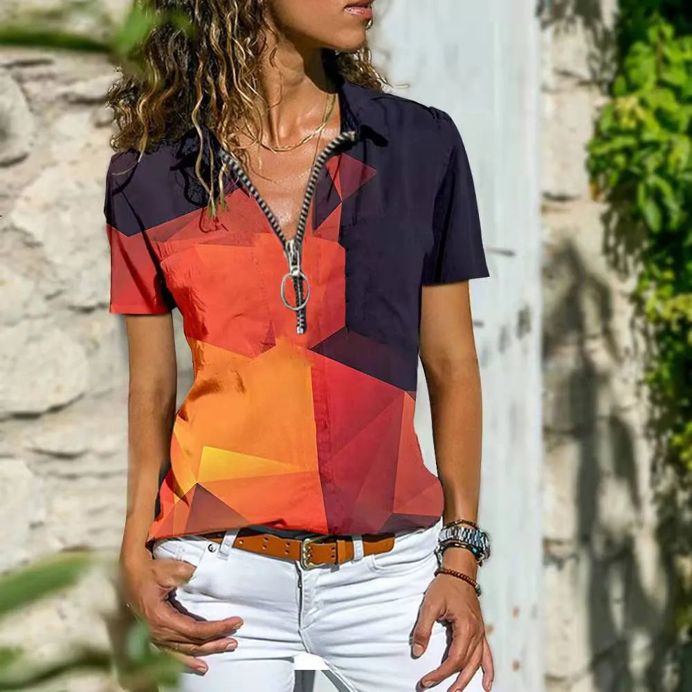 Muaya | T-shirt zippé pour femme