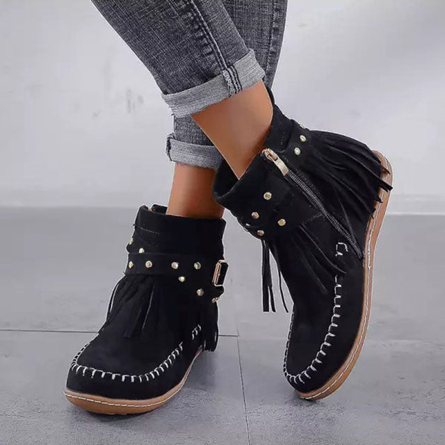 Reorasa | Bottes vintage avec franges pour femmes