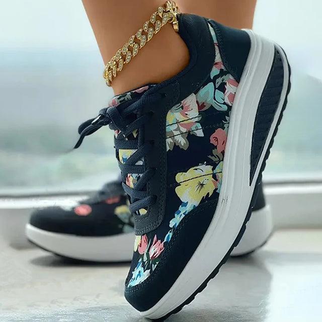 Nearraxa | Baskets à la mode avec imprimé floral et semelle rembourrée