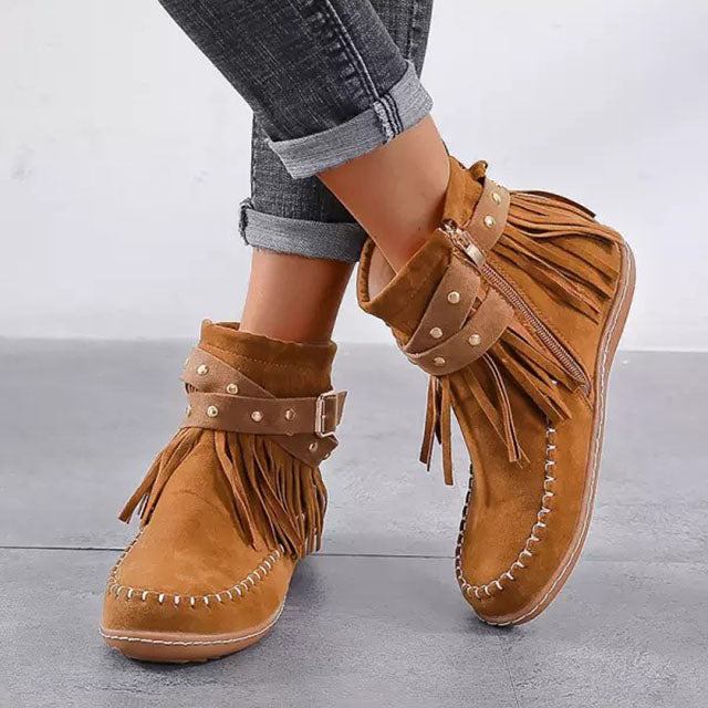 Reorasa | Bottes vintage avec franges pour femmes
