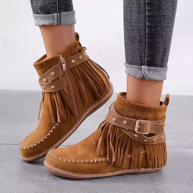 Reorasa | Bottes vintage avec franges pour femmes