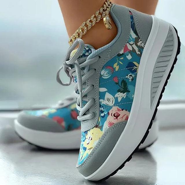 Nearraxa | Baskets à la mode avec imprimé floral et semelle rembourrée