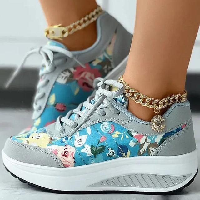 Nearraxa | Baskets à la mode avec imprimé floral et semelle rembourrée