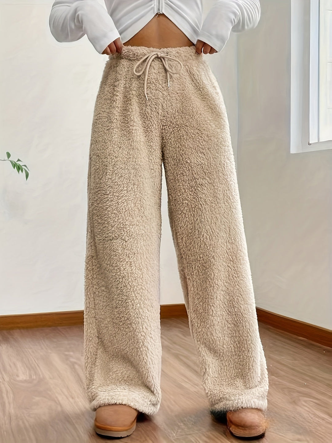 Veorana | Pantalon en peluche taille haute pour femmes