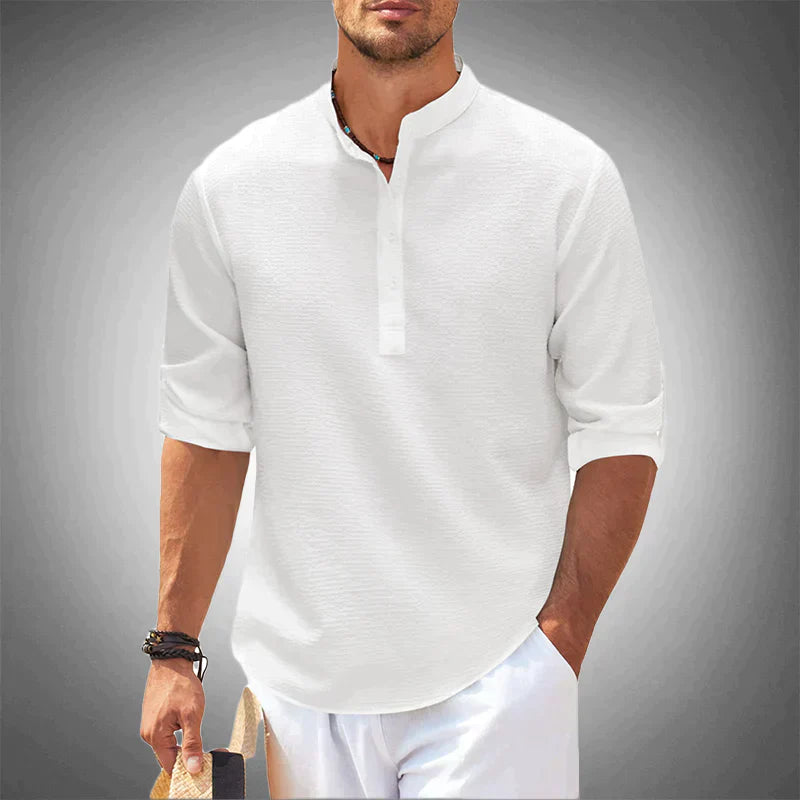 Riaynex | Chemise décontractée à col montant pour homme