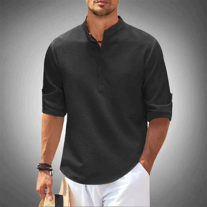 Riaynex | Chemise décontractée à col montant pour homme