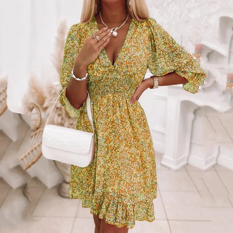 Viunasa | Robe fleurie en ligne A