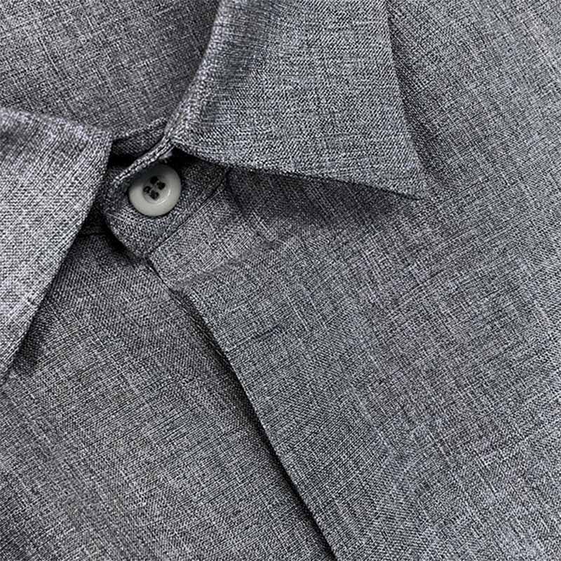 Roenar | Chemise col à revers en lin et coton pour hommes