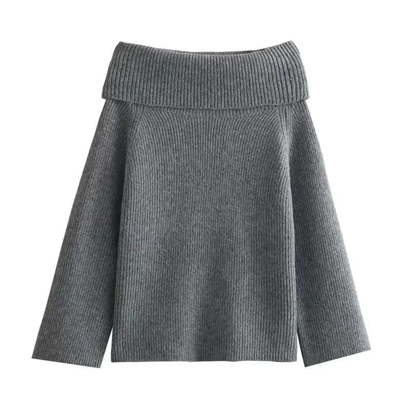 Laellela | Elegant Solid Off Shoulder Sweater for Women