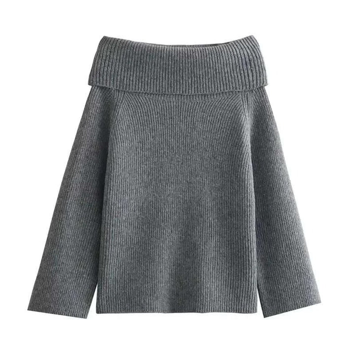 Laellela | Elegant Solid Off Shoulder Sweater for Women