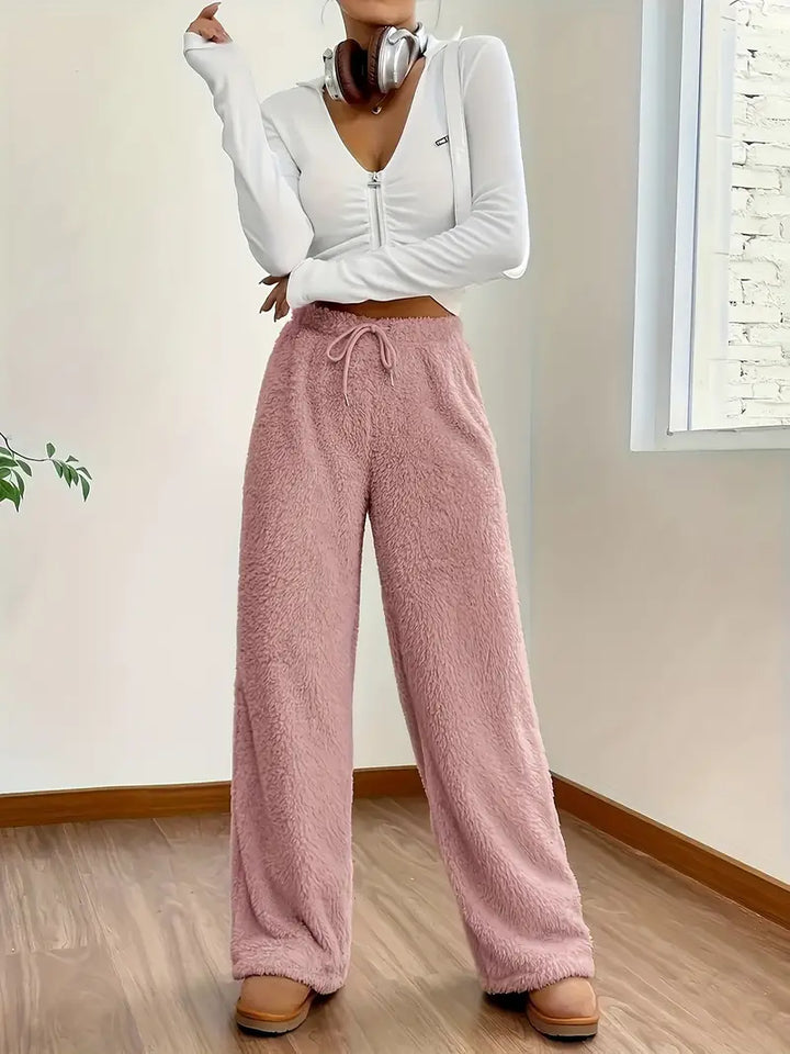Veorana | Pantalon en peluche taille haute pour femmes