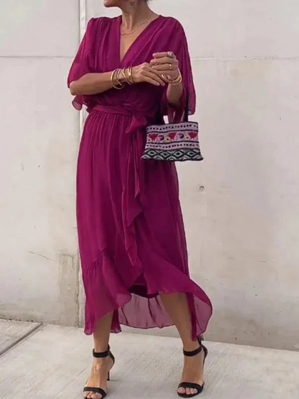 Oellea | Robe fluide à manches chauve-souris pour femmes