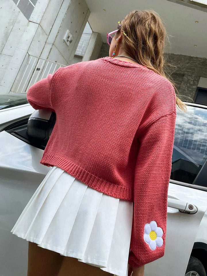 Leosiana | Cardigan en tricot fleuri pour femme