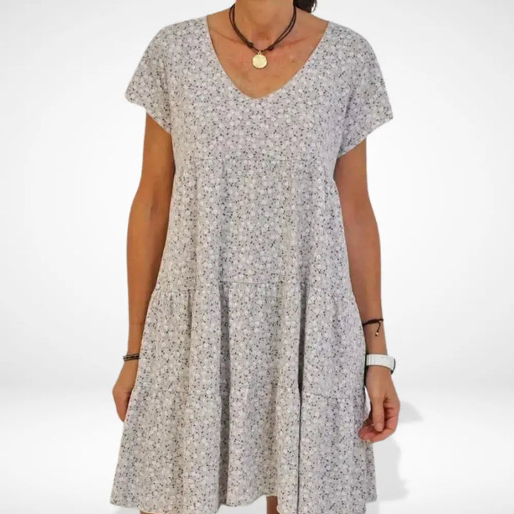 Luirala d'été fluide à imprimé fleuri contrasté pour Femme – Rosalinds