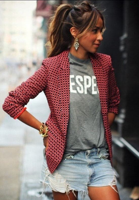 Raevama | Veste à carreaux rouge pour femmes