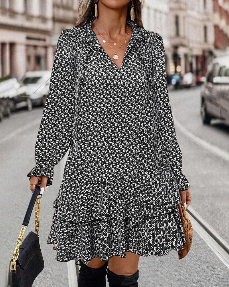 Vaellema | Luna robe imprimée à manches longues