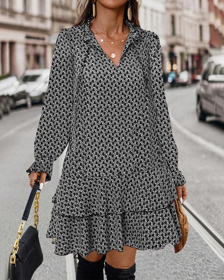 Vaellema | Luna robe imprimée à manches longues