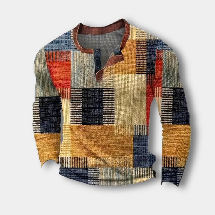 Riaynen Henley à imprimé géométrique pour Homme – Martin