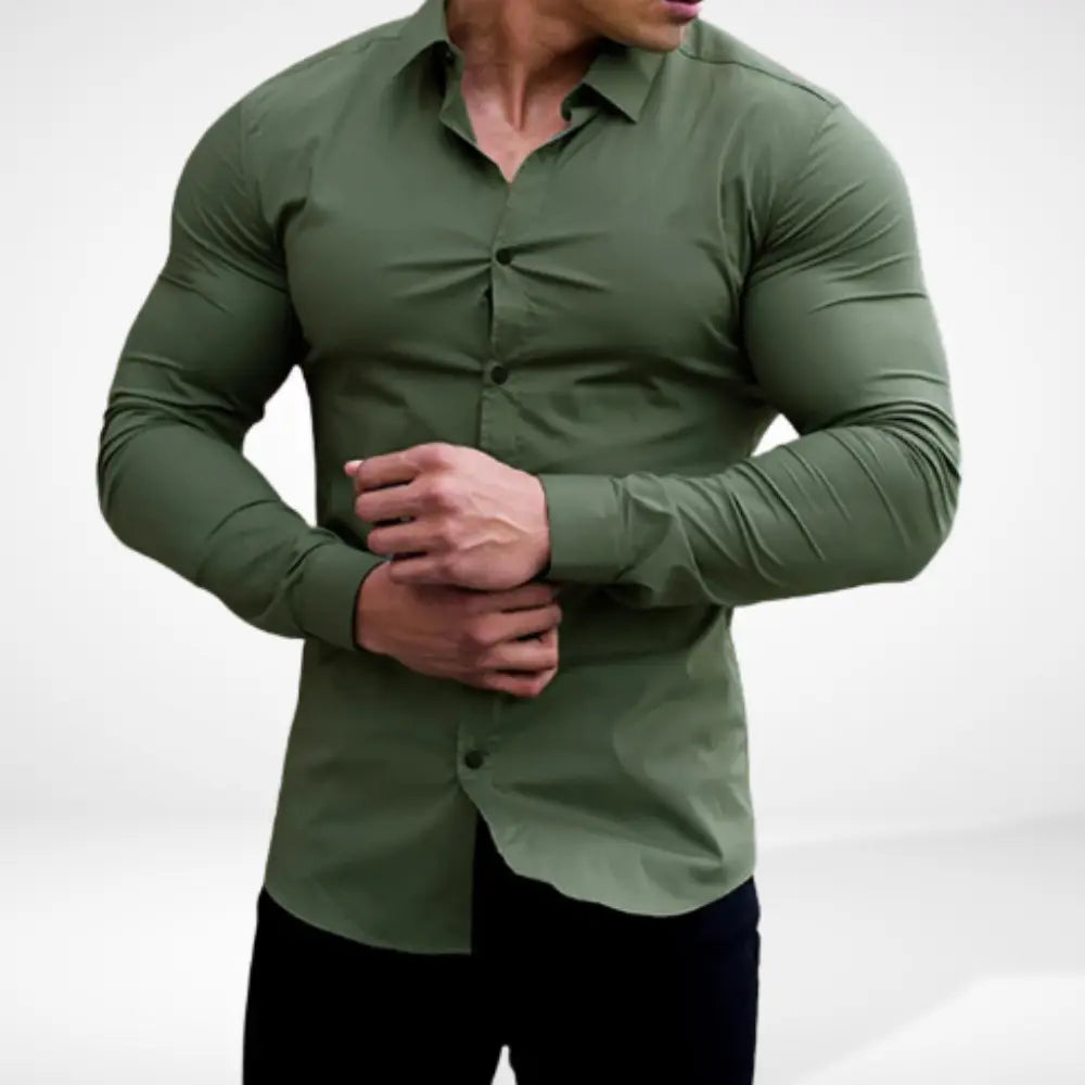 Varias manches longues ajusté silhouette athlétique pour Homme – Geryo