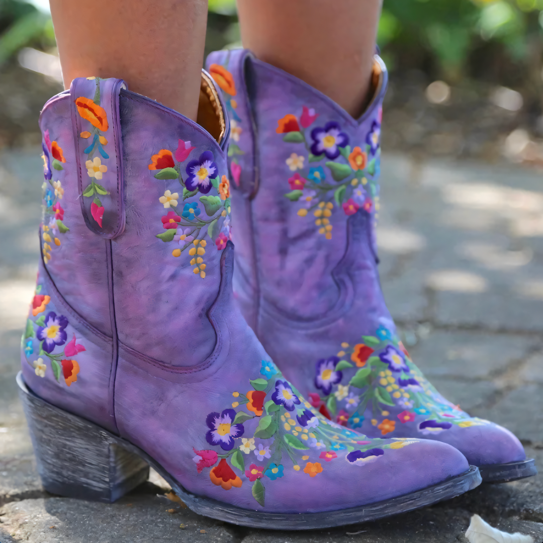 Maellena | Bottes de cowgirl vintage résistantes aux intempéries