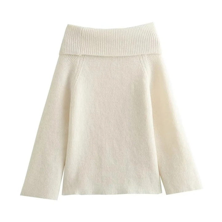 Laellela | Elegant Solid Off Shoulder Sweater for Women