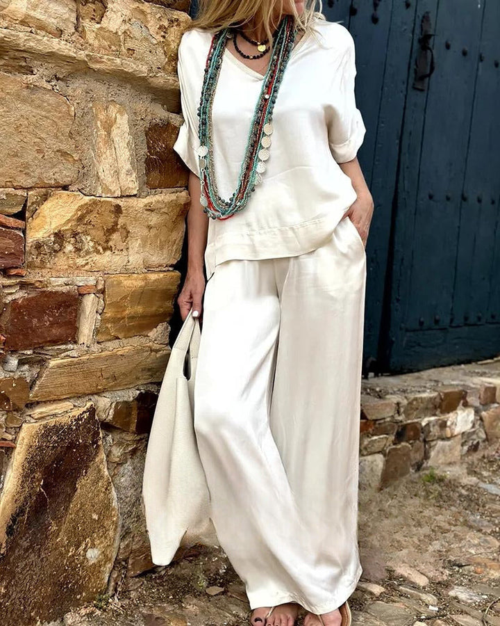 Muunasa | Ensemble chemisier et pantalon au look élégant