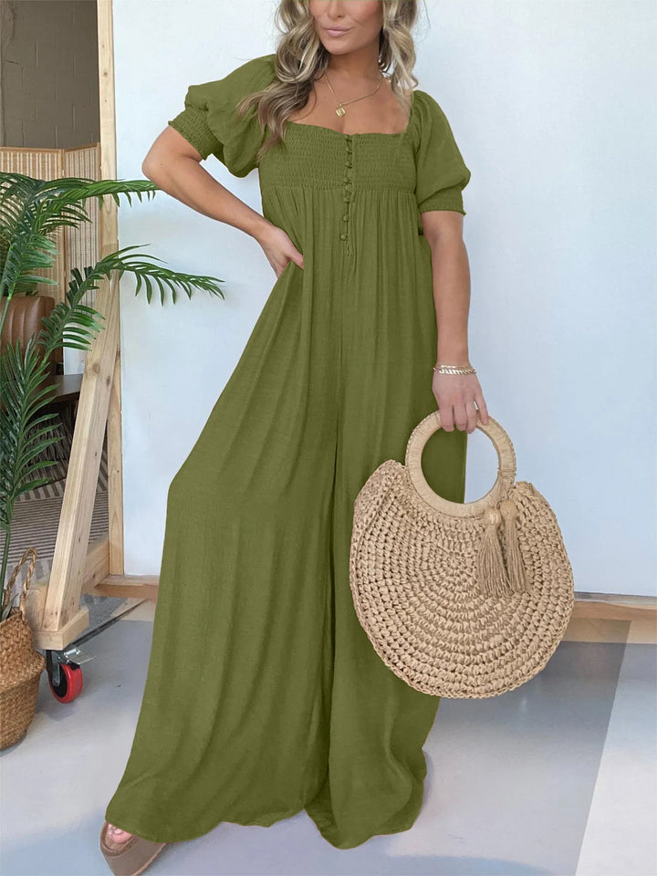 Rielleaxa | Robe de femme avec corsage smocké Bouton