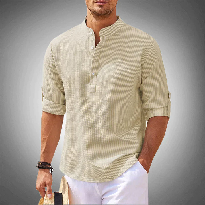 Riaynex | Chemise décontractée à col montant pour homme