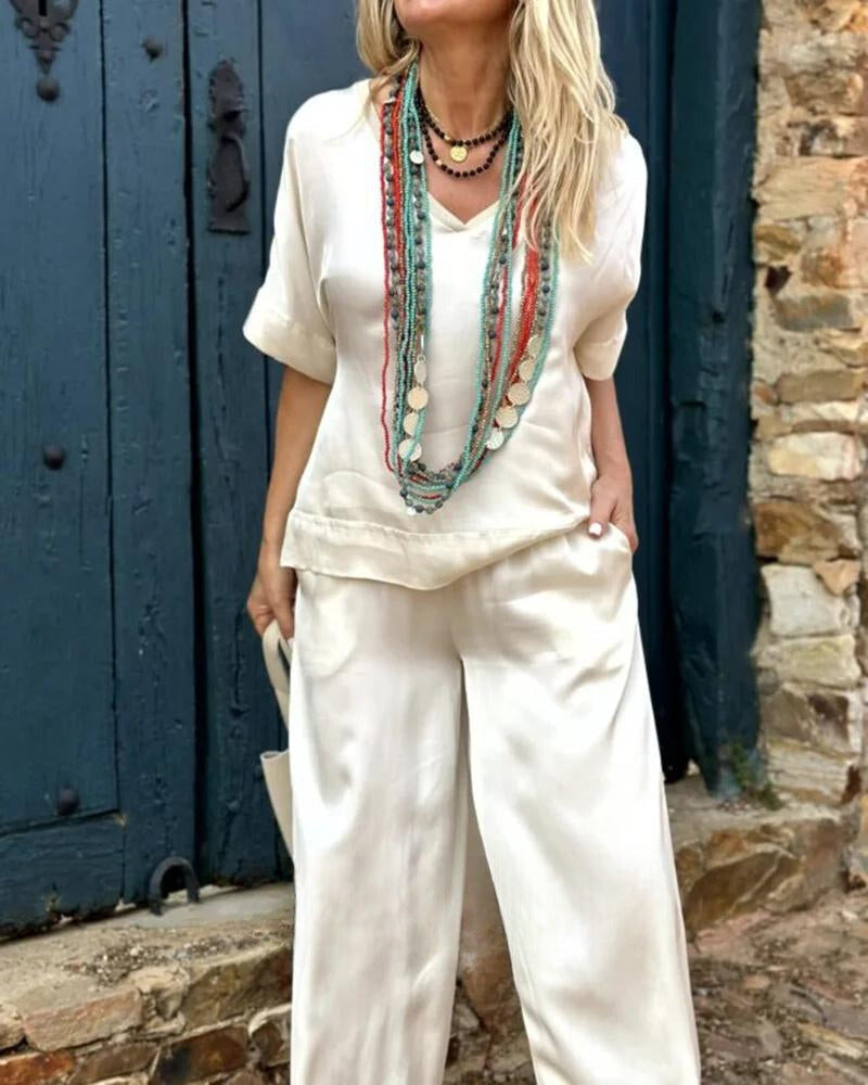 Muunasa | Ensemble chemisier et pantalon au look élégant