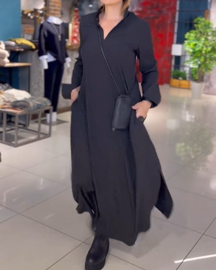 Alinesa | Robe longue et ample avec fente latérale