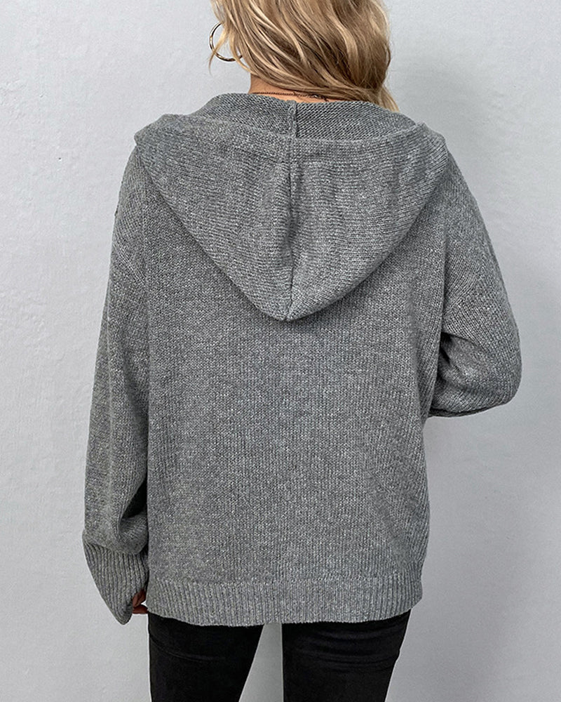 Velia | Cardigan Tricoté à Capuche pour Femmes