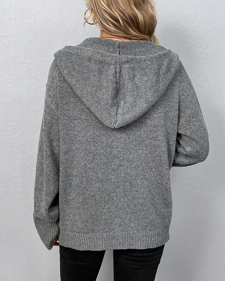 Velia | Cardigan Tricoté à Capuche pour Femmes