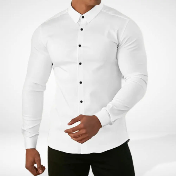 Varias manches longues ajusté silhouette athlétique pour Homme – Geryo