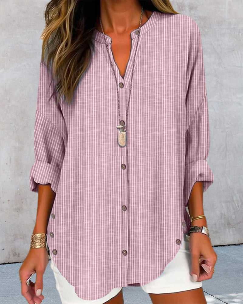 Soayne | Blouse Haut rayé avec col en V