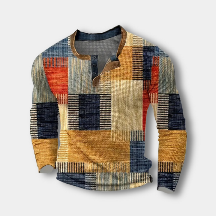 Riaynen Henley à imprimé géométrique pour Homme – Martin
