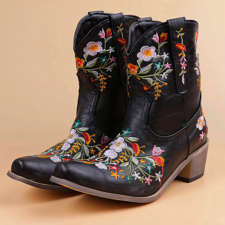Maellena | Bottes de cowgirl vintage résistantes aux intempéries