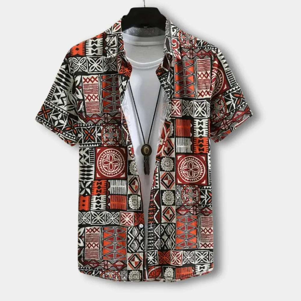 Liorar Polo à motifs géométriques vifs pour Homme - Christopher
