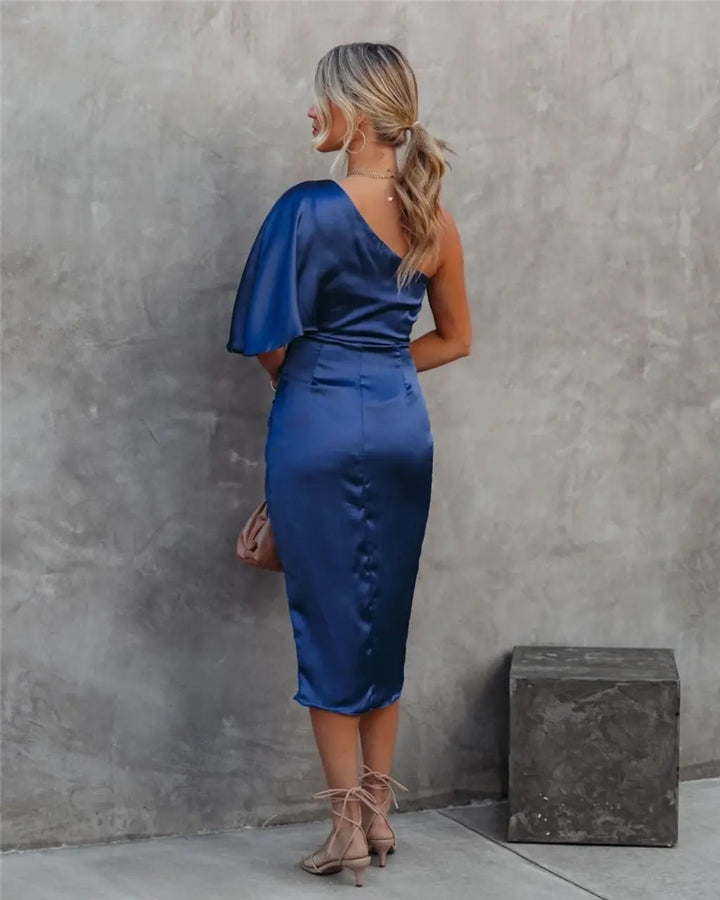 Airana midi asymétrique drapée pour femmes – Cortney