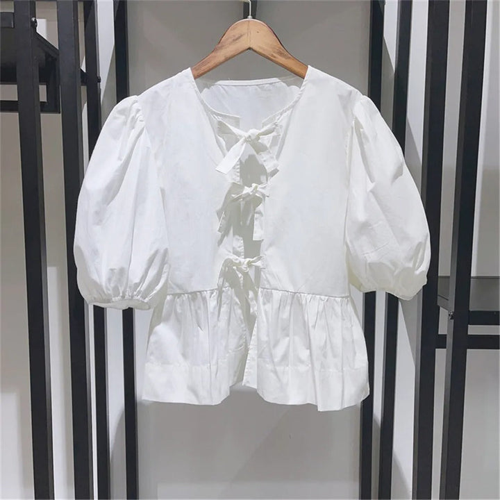 Maaraxa | Chemise à manches bouffantes avec cordon de serrage pour femmes