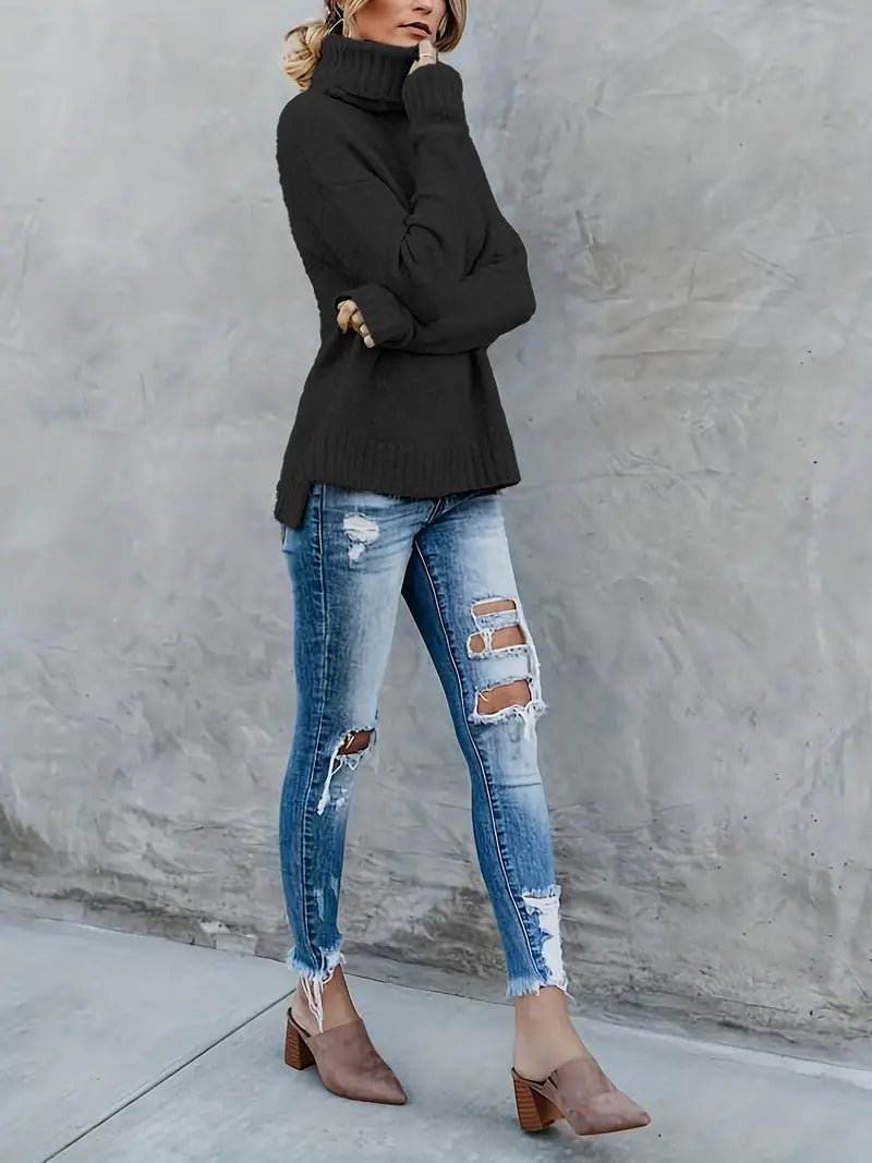 Muelleama | Pull à col roulé tendance pour femmes
