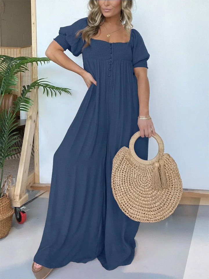 Rielleaxa | Robe de femme avec corsage smocké Bouton