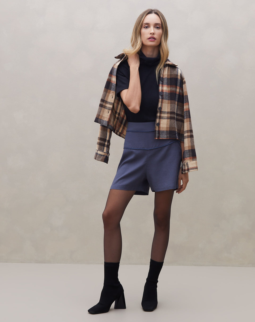 Raorasa | Short Viscose Contrasté pour Femmes