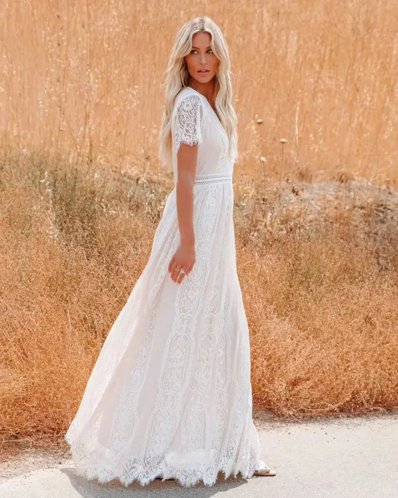 Veoraesa Blanche Maxi Robe de plage – Taline