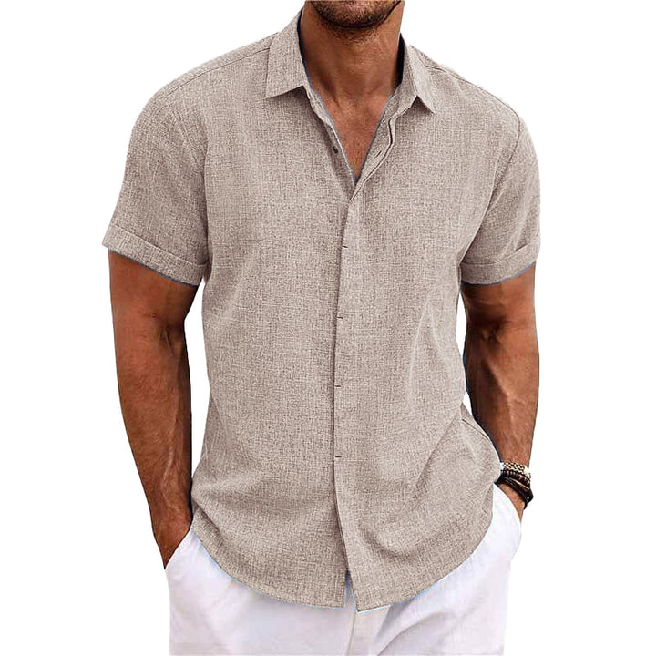 Roenar | Chemise col à revers en lin et coton pour hommes
