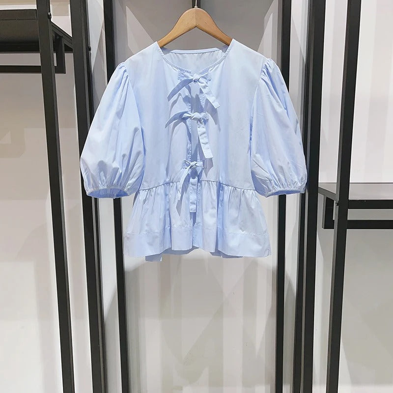 Maaraxa | Chemise à manches bouffantes avec cordon de serrage pour femmes