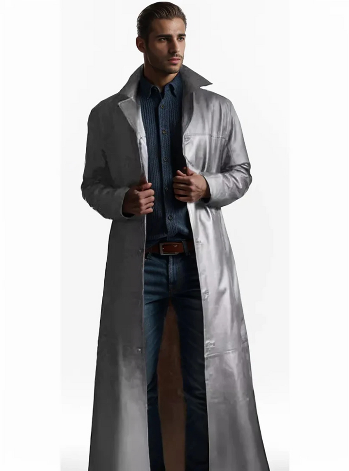 Noinan | Manteau long en cuir homme